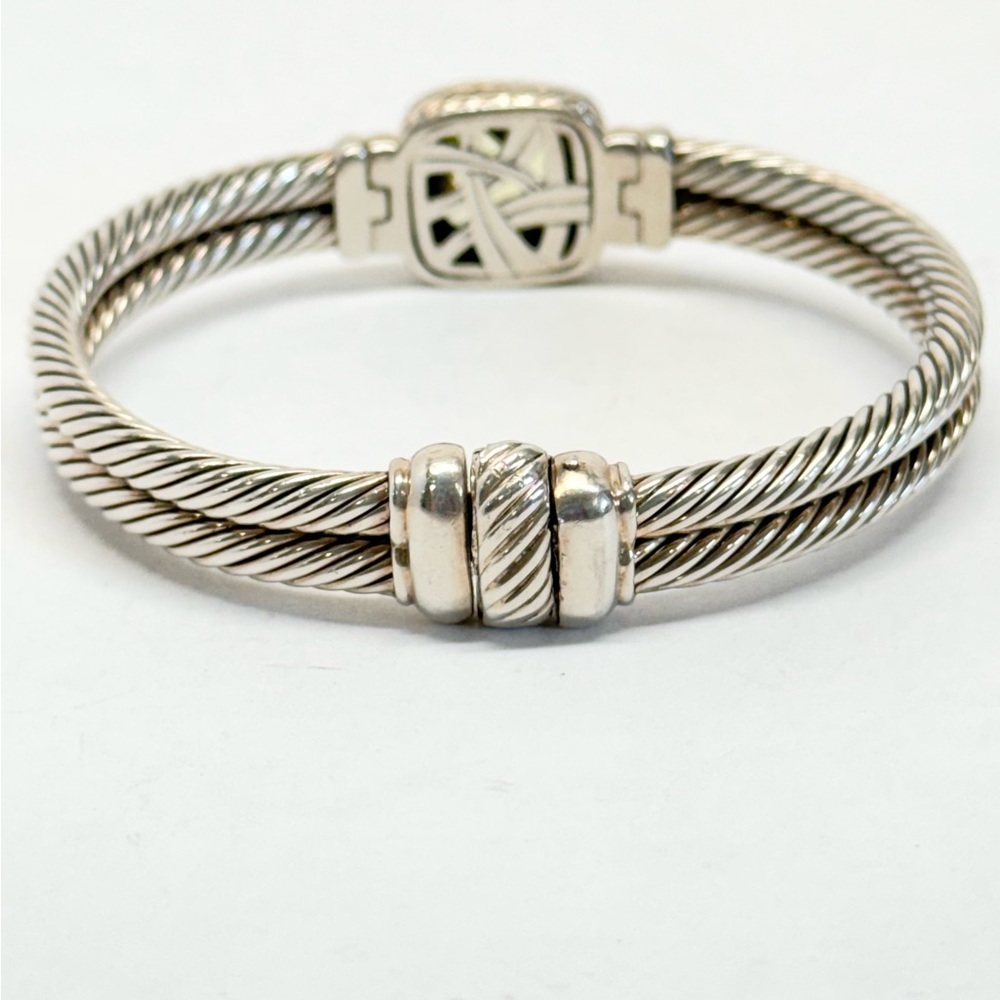 David Yurman .925 Lemon Citrine Diamond Albion Cable Bracelet - Picture 6 of 10